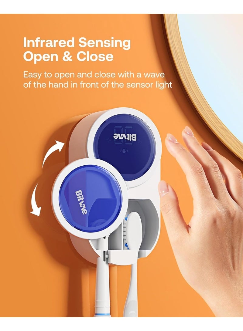 Bitvae Toothbrush Cleaner, UV-C Cleaning and Air Drying, LED Smart Screen, Rechargeable Wall Mount Toothbrush Holder - Image 5